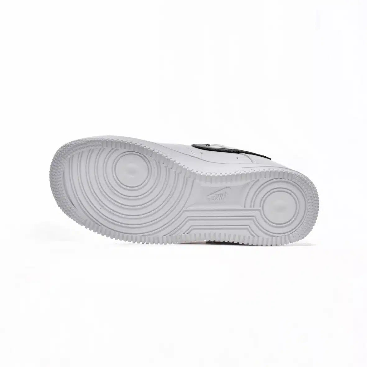 Nike Air Force 1 Low Sneakers: White with Red Swoosh & Carabiner