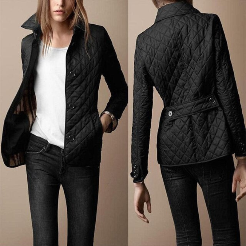 Chic Women's Lightweight Quilted Coat with Button Closure