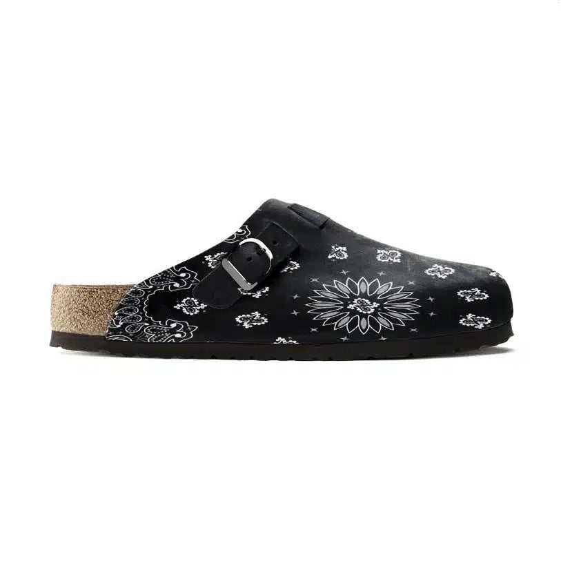 Birkenstock Unisex Boston Clogs in Paisley Leather - Unique and Comfortable Footwear